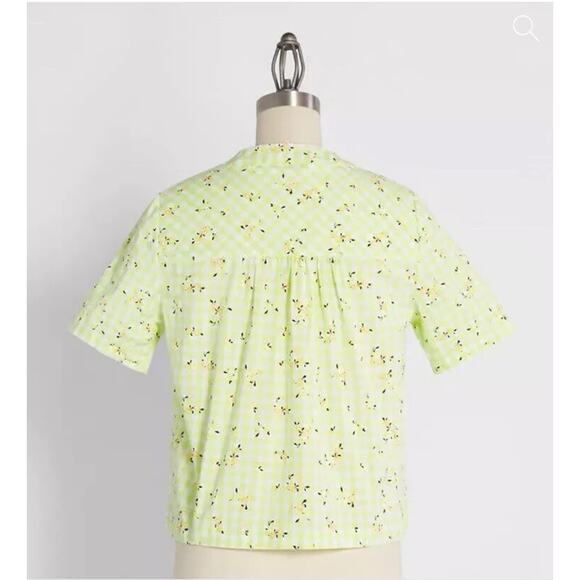 ModCloth Shirt Spring Fun in Gingham Blouse Size XL Twee Cottage Fairy Casual - Picture 2 of 10